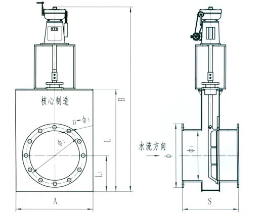 机闸一体高密封箱闸门启闭机结构图 机闸一体高密封箱闸门启闭机结构图